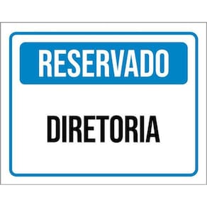 Kit 3 Placas Sinalização - Reservado Diretoria Azul