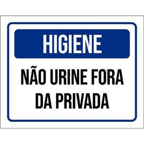 Kit 3 Placas Higiene Não Urine Fora Da Privada Azul
