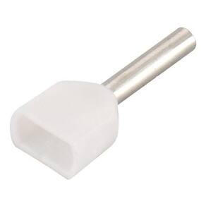 200 X Terminal Conector Tubular Ilhós Duplo 0,5Mm Branco
