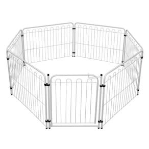 Cercado Dobrável Pet Mix 6 Lados Cachorro Cães Bebê Branco
