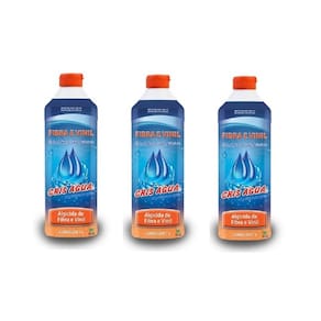 Kit 3 algicidas para piscina de fibra e vinil 1 Litro