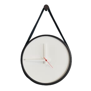 Relogio Adnet Preto Alça Preta Mostrador Branco 40 Cm