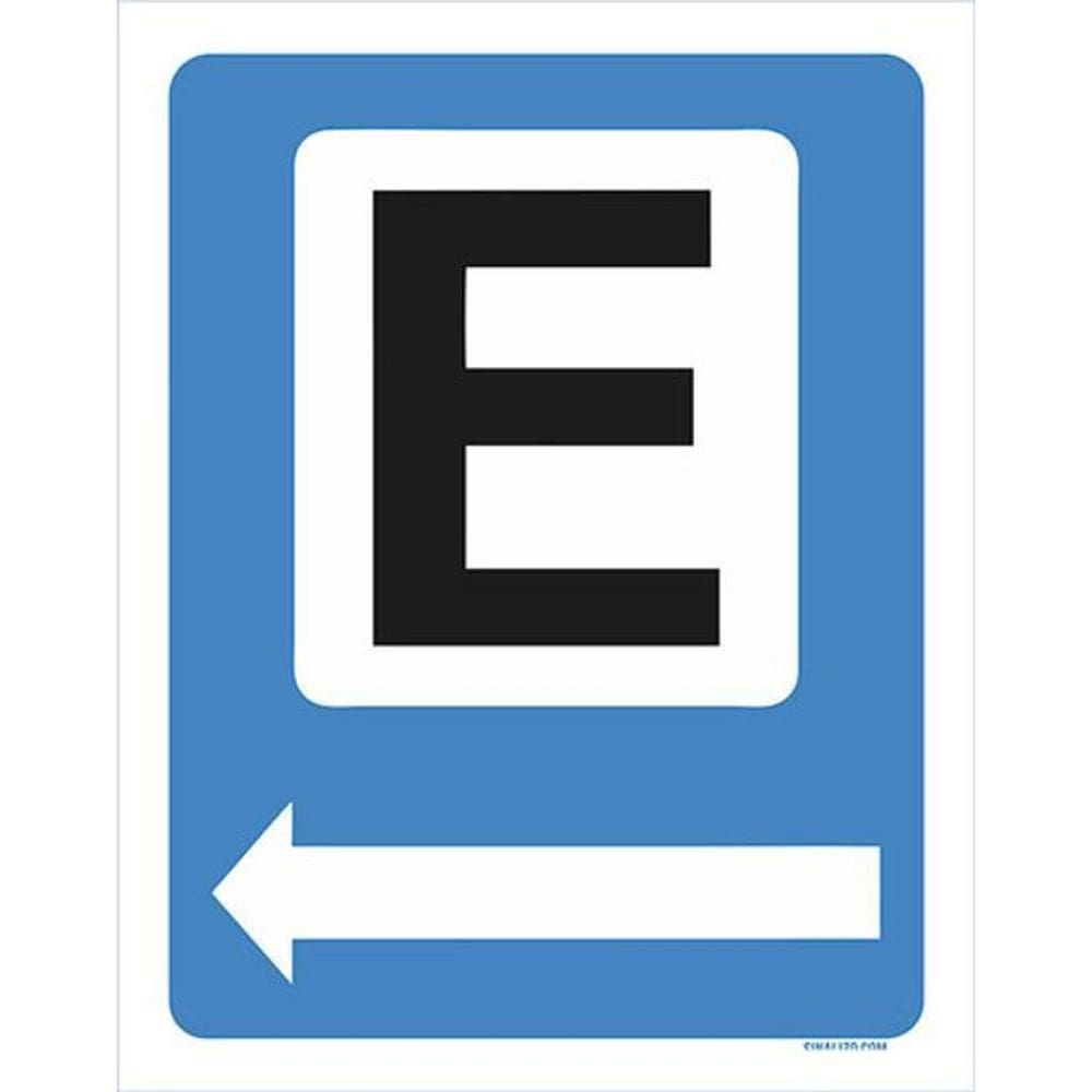 Kit 5 Placas Estacionar Azul Seta Esquerda 36X46