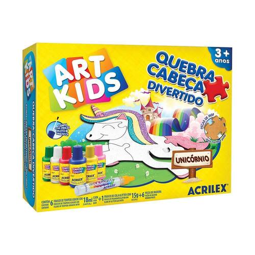 imagem-Quebra Cabeça Acrilex Divertido Unicórnio