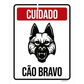 Kit 3 Placas De Sinalização - Cuidado Cão Bravo