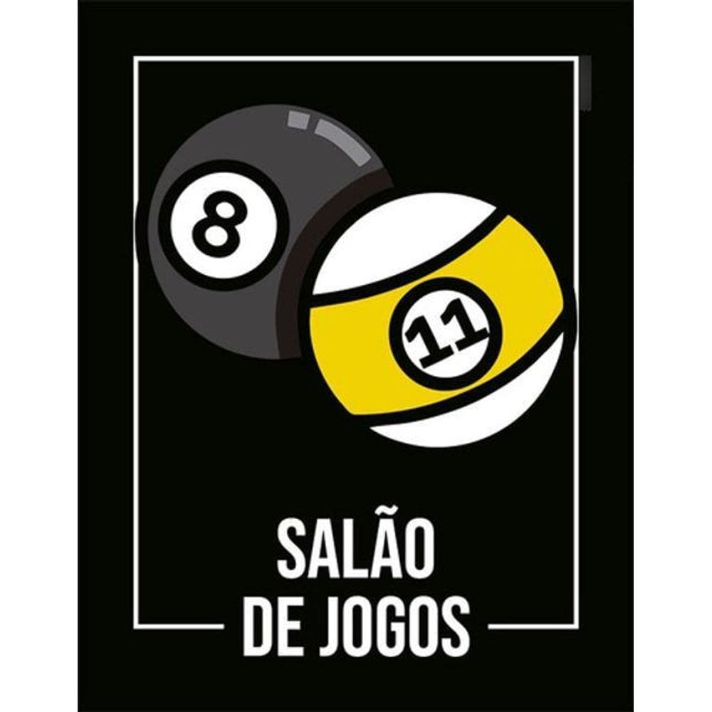 Kit 3 Placas Desenho - Salão De Jogos