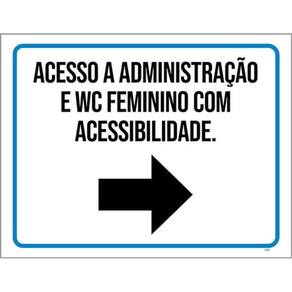 Kit 3 Placas Acesso Administração Wc Feminino Seta