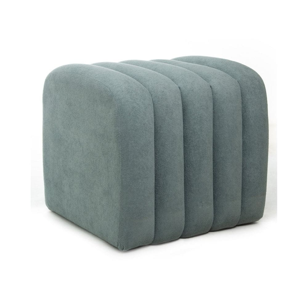 Puff para Sala de Estar Tube Boucle Azul