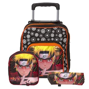 Mochila Masculina Infantil Creche Rodinhas Naruto Pequena