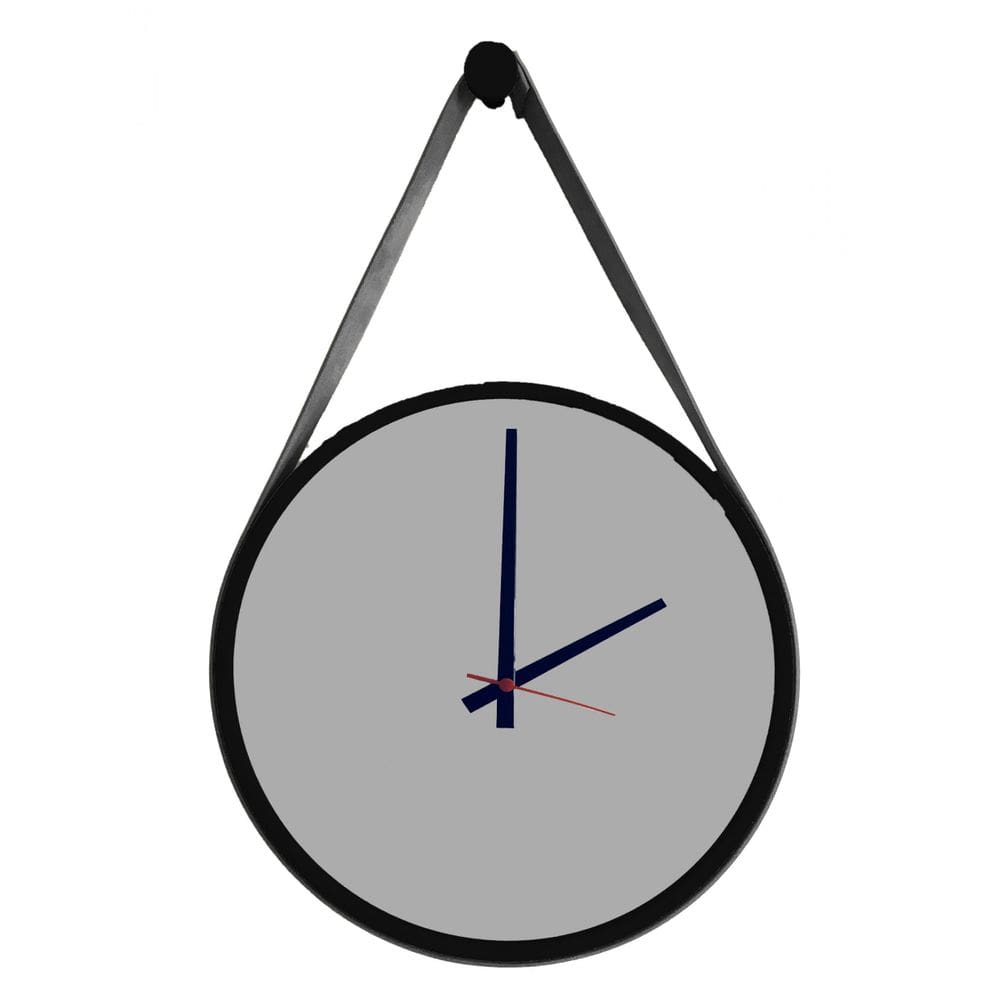 Relógio Adnet Preto Alça Preta/Cinza Ponteiro Preto 30 Cm