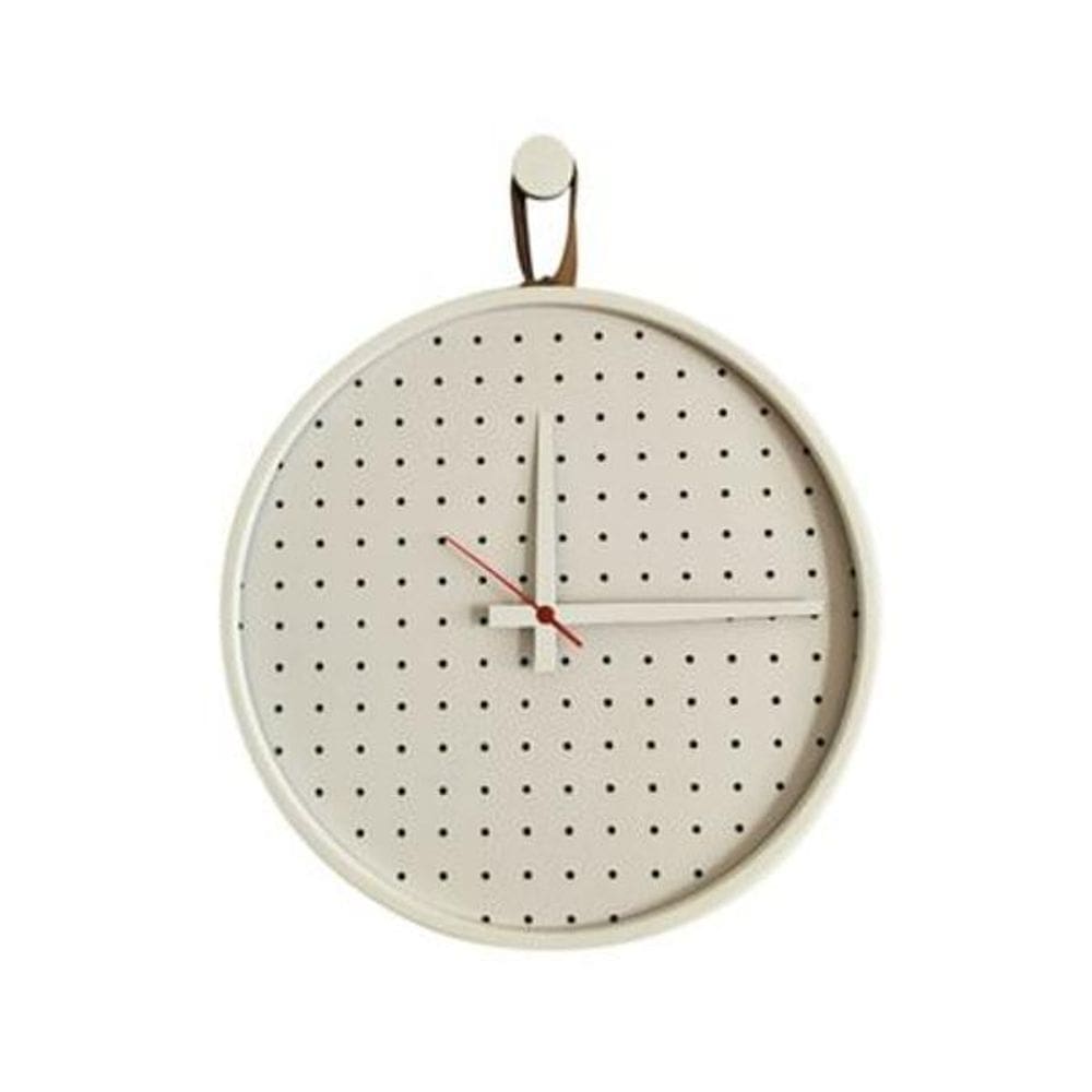 Relogio Branco Alça Caramelo Mostrador Perfurado 40Cm