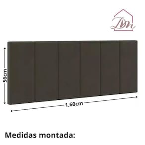Cabeceira Cama Casal Estofada Queen 1,60Cm Marrom Quarto D.M