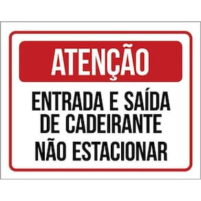 Kit 5 Placa Entrada Saída Cadeirante Estacionar36X46