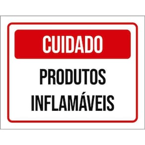 Kit 10 Placas Cuidado Produtos Inflamáveis
