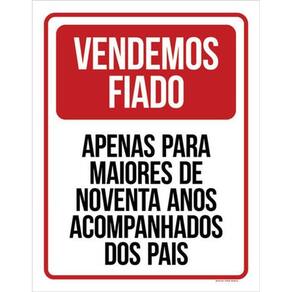 Kit 5 Placas Vendemos Fiados Apenas Maiores Noventa