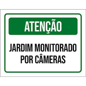 Kit 10 Placas Atenção Jardim Monitorado Câmeras