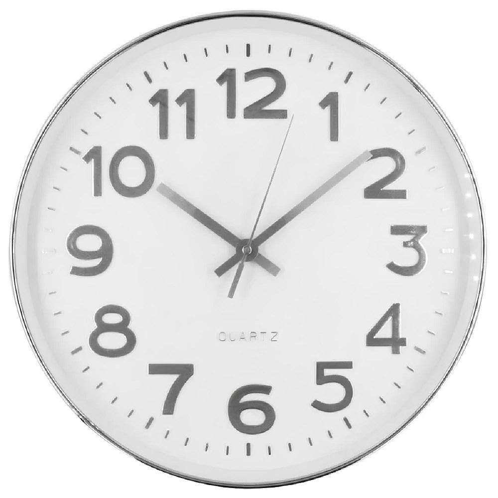 Relógio Parede Prata 19,5Cm Redondo - Decoração Moderna Luxo