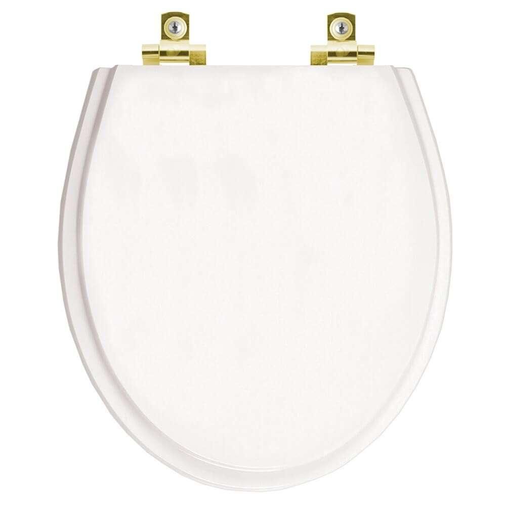 Assento Sanitário com Amortecedor Ritz Branco para vaso Deca com Ferragem Dourada