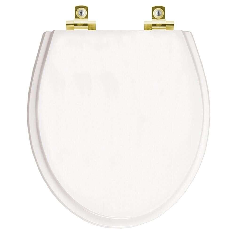 Assento Sanitário com Fechamento Lento Windsor Branco para vaso Deca com Ferragem Dourada