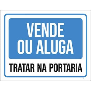 Kit 3 Placas Sinalização - Vende Ou Aluga Tratar Na Portaria