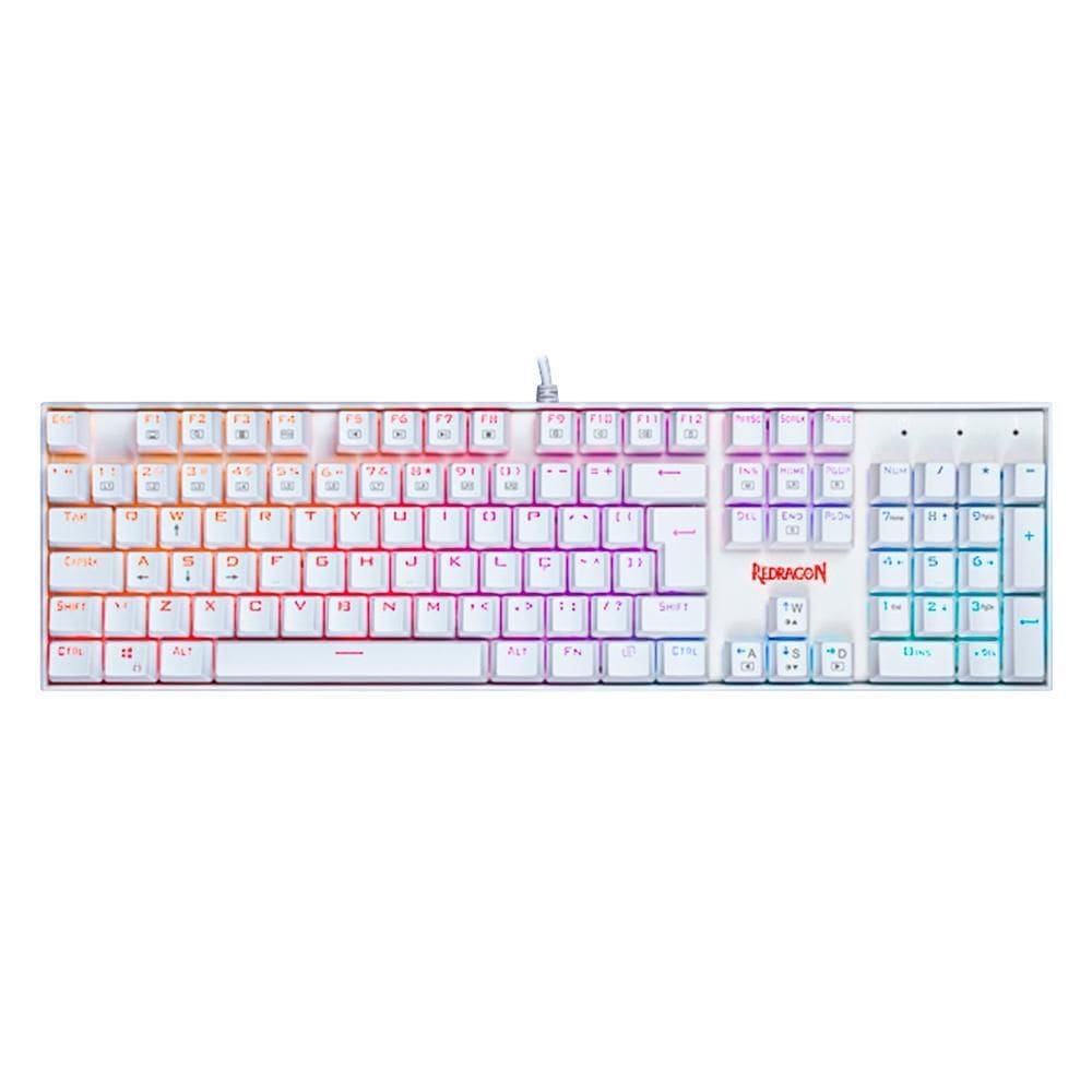 Teclado Redragon Mitra, Branco, Rgb, Mecanico, K551Rgb-Brown