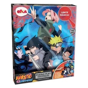 Quebra Cabeça Naruto puzzle Play 100 Peças lente Magica