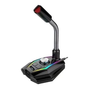 Microfone De Mesa Gamer Jogos Com Led Rgb Lelong Usb Le-919