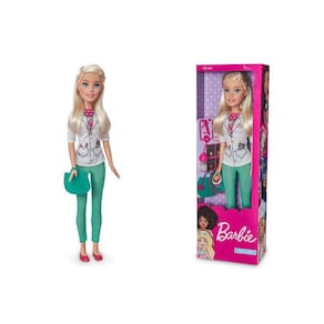 Boneca Barbie Veterinaria 65Cm Profissões Large Doll Grande