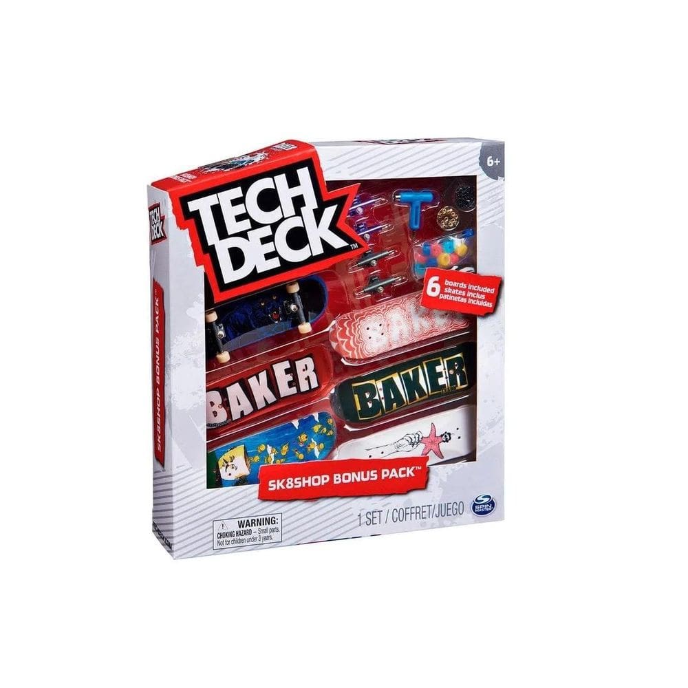 Kit Skate De Dedo Com 6 Shapes Baker Tech Deck Sunny 2892
