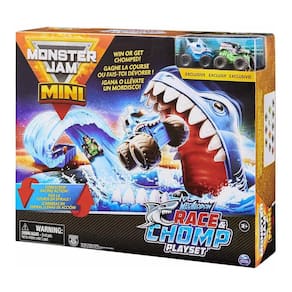 Brinquedo Monster Jam Playset Corrida e Mordida do Tubarao