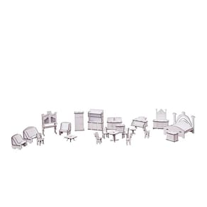 Móveis Mdf Branco Escala Boneca Polly 21 Peças - Darama