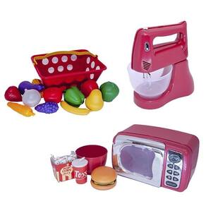 Cozinha Eletro Menino Brinquedo Kit Microondas 19 Peças