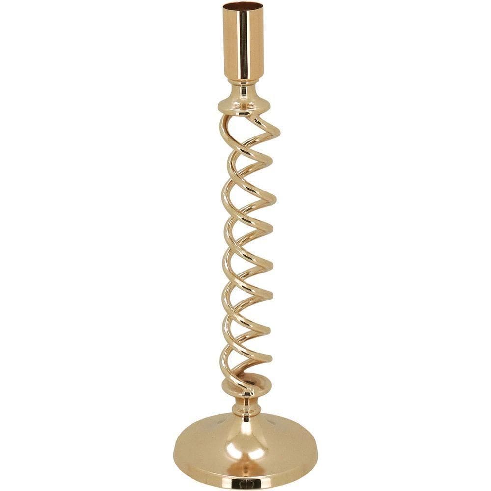 Castiçal Porta Vela Metal 29x8x8cm Dourado