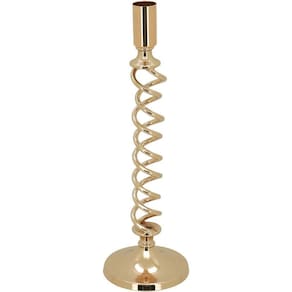 Castiçal Porta Vela Metal 29x8x8cm Dourado