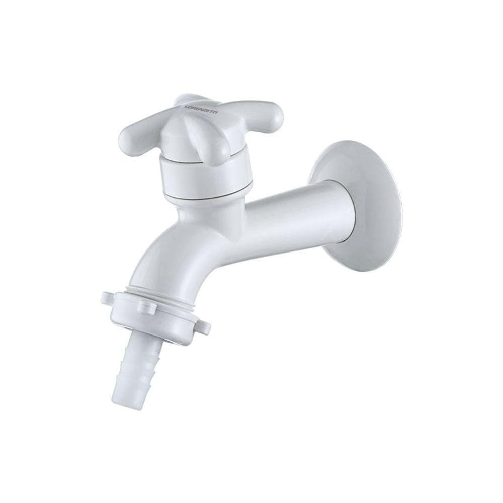 Torneira Plástica Para Tanque E Jardim Lorenzetti Brio 1130 F34 De Parede Branca