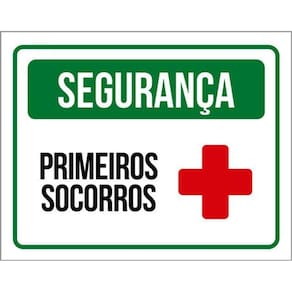 Kit 3 Placas Sinalização - Segurança Primeiros Socorros