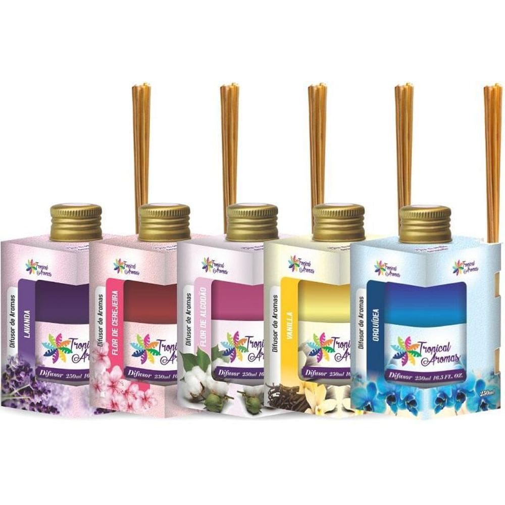 Kit 5 Difusor Aromatizante 250Ml Aromatizador De Ambiente