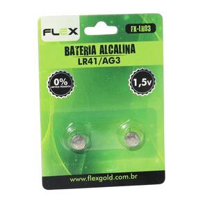 Pilha Alcalina Lr41 Ag3 1.5V Blister C 2 Peças Flex Fxlr03