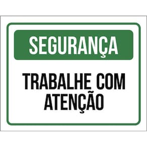Kit 5 Placas De Segurança Trabalhe Atenção 36X46