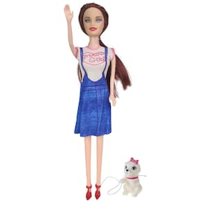 Boneca Princesa Cachorrinho Infantil brinquedo com Pet Fofo Menina Brincadeira Divertida