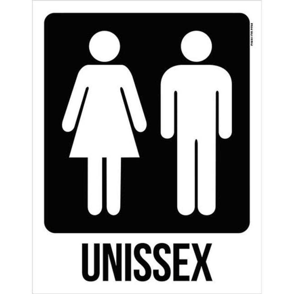Kit 10 Placas Sinalização - Unissex Banheiro 36X46