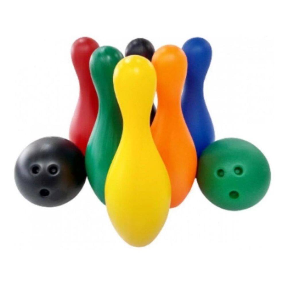 Brinquedo Boliche Grande Infantil Colorido 6 Pinos 2 Bolas