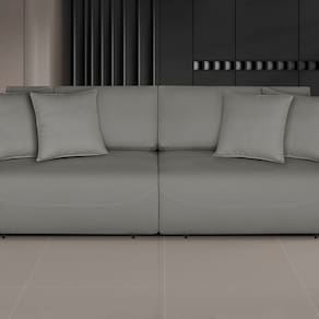 Sofá Netuno - Retrátil / Reclinável 260 Cm Veludo Cinza