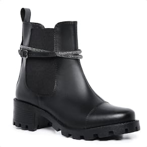 Bota Coturno Feminina Solado Tratorado Strass Conforto