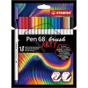 Caneta Stabilo Arty Pen 68 Brush 18 Cores Aquarelável