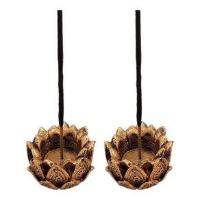 Kit 2 Incensário E Castiçal Flor De Lotus 5Cm