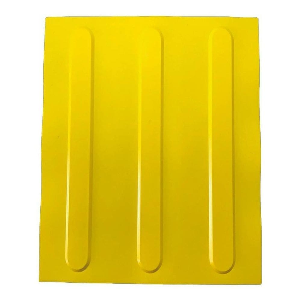 Kit 16 Pçs Piso Tátil Pvc 25X25 Direcional Amarelo