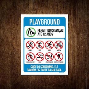 Kit 10 Placas - Condomínio Playground Crianças