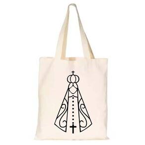 Bolsa Sacola Imagem Nossa Senhora de Aparecida Tecido Algodao Cru Resistente de Otima Qualidade