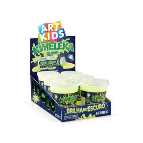 Kimeleka Slime Brilha No Escuro 180G Amarelo 6Un